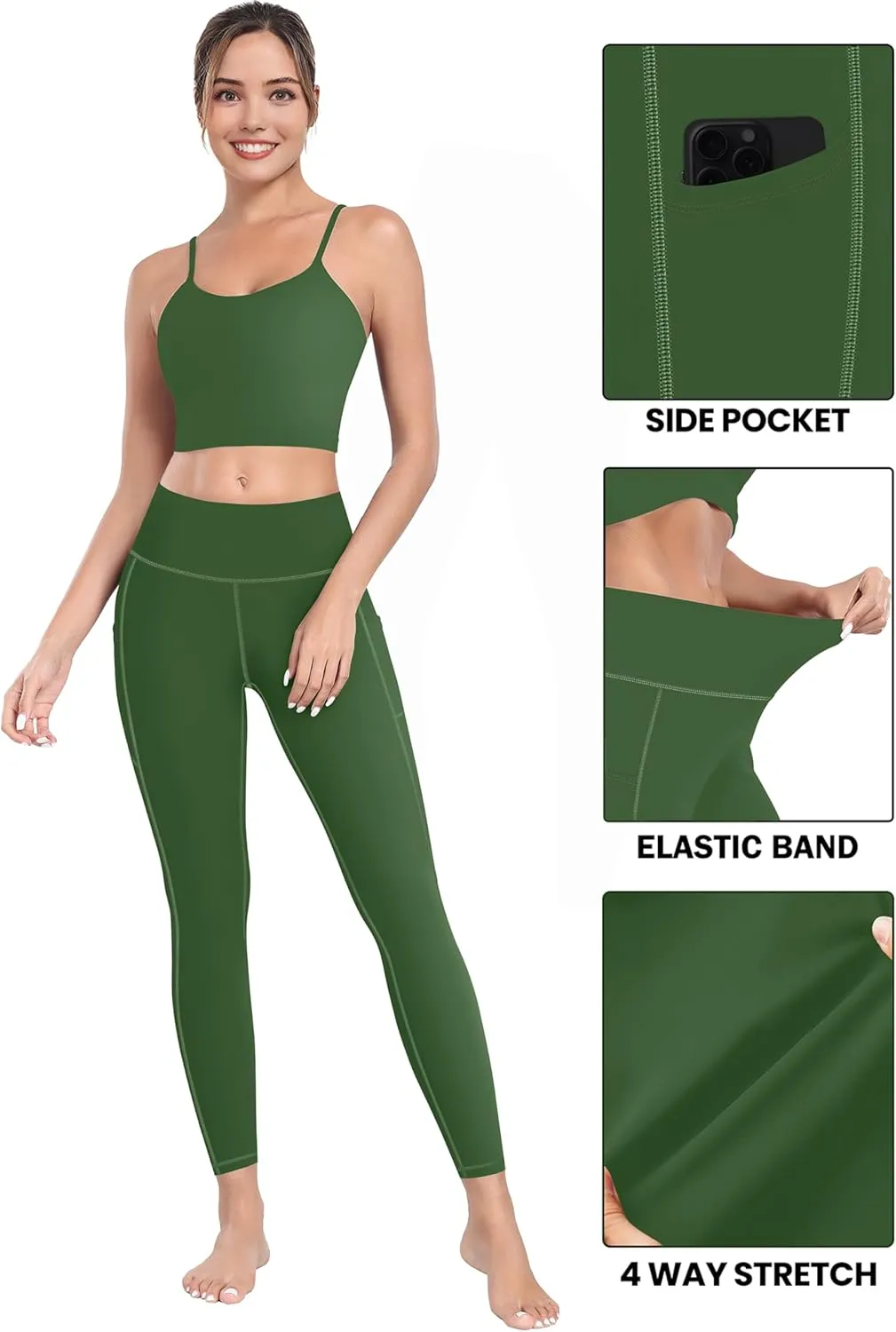 MIRITY High Waist Yoga Leggings with Pockets for Women - Buttery Soft Workout Stretchy Yoga Pants Pack of 4