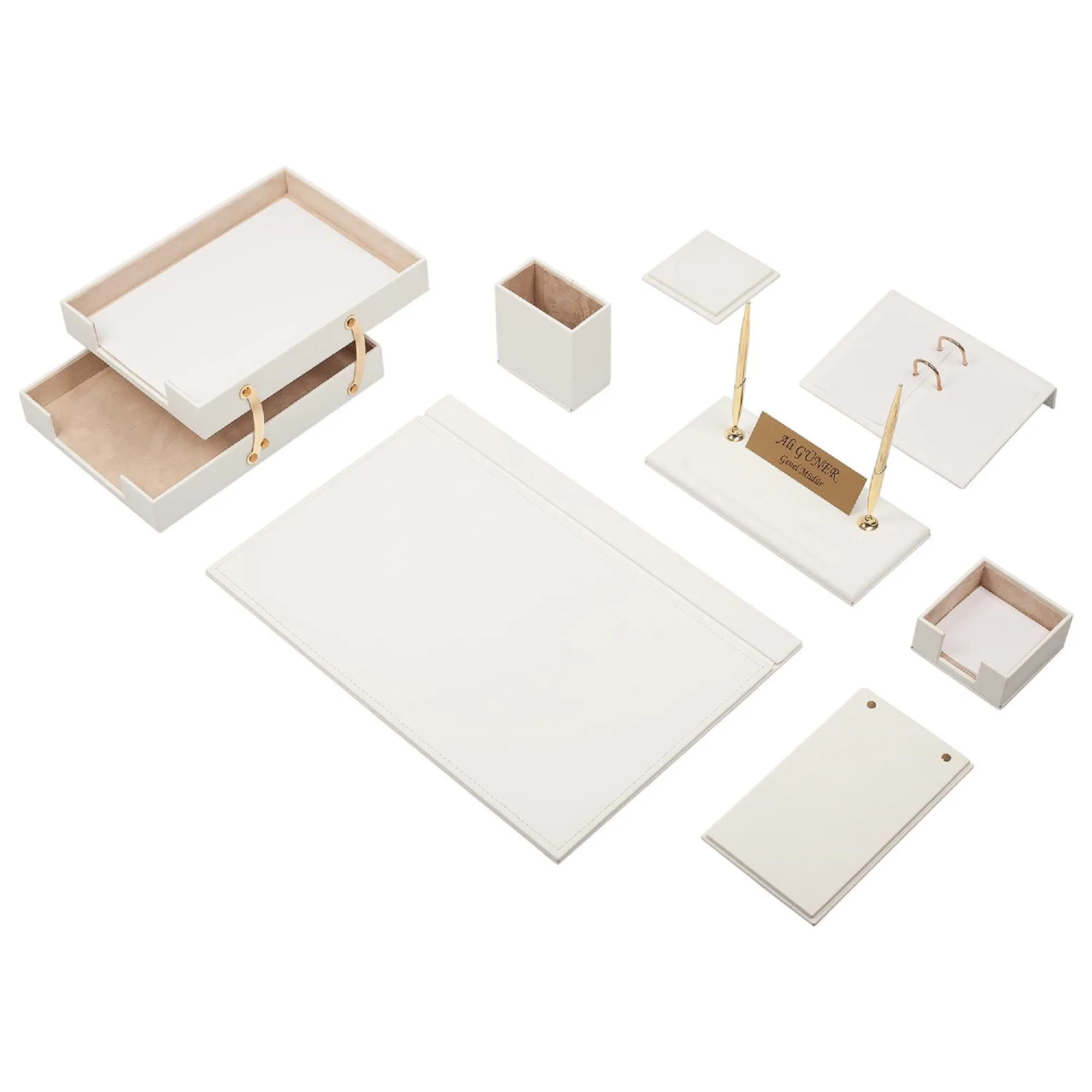 MOOG Leather Desk Set - Double Document Tray- Pink - 10 PCS