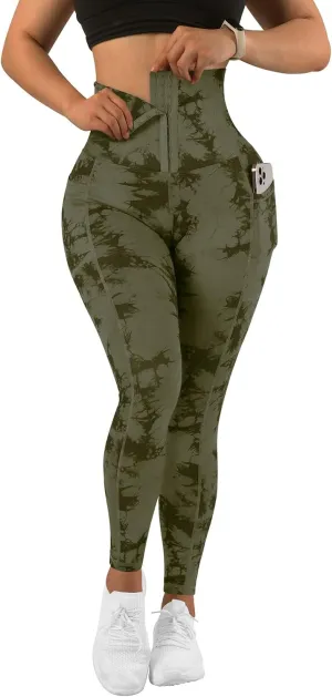 MOOSLOVER Women Corset High Waisted Leggings with Pockets Tummy Control Body Shaper Yoga Pants
