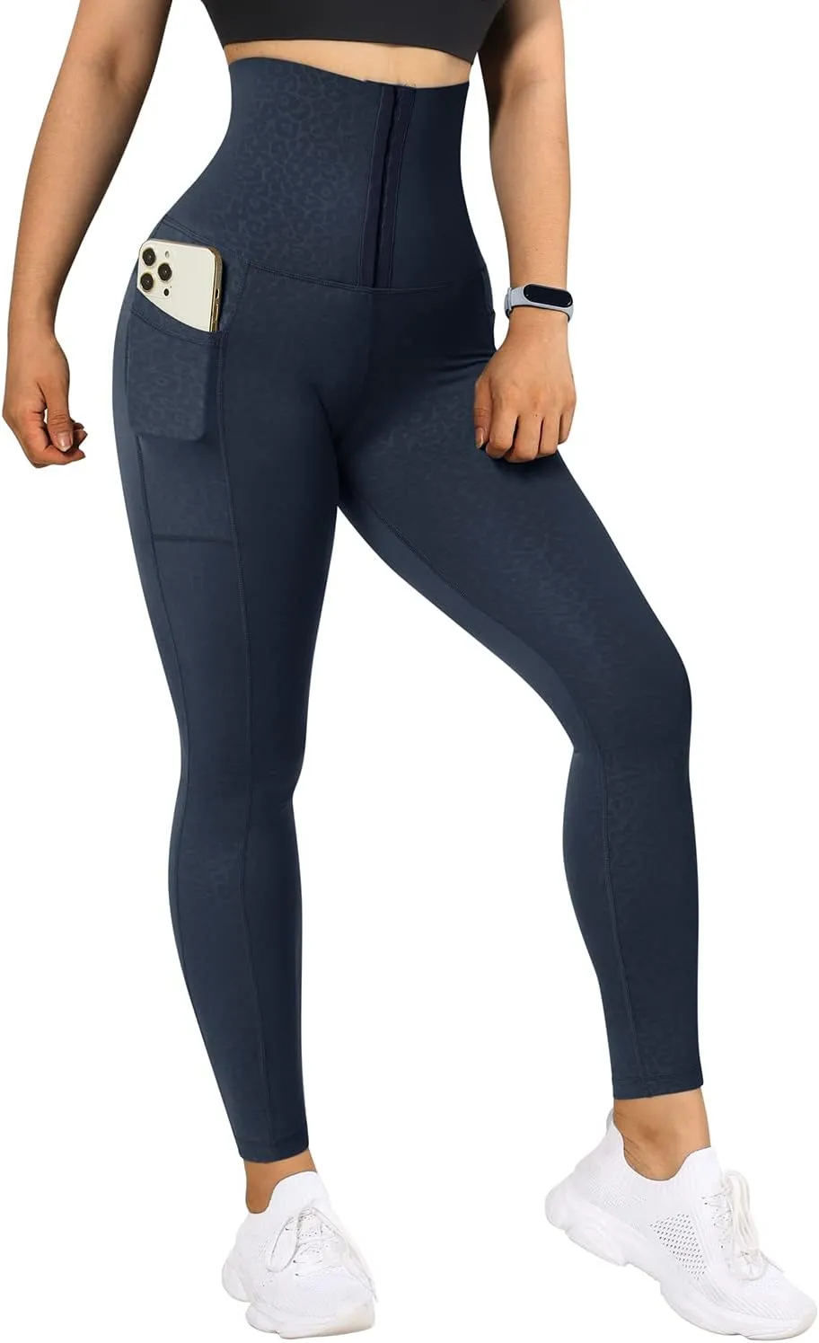 MOOSLOVER Women Corset High Waisted Leggings with Pockets Tummy Control Body Shaper Yoga Pants
