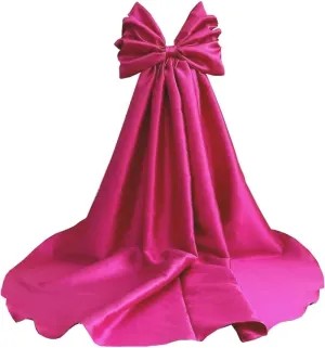 Mouccy Wedding Cape with Big Bow Sleeves Satin Cloak for Bridal Accessories 2M Cathedral Length Wrap Detachable Train