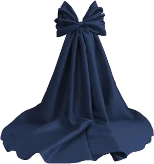 Mouccy Wedding Cape with Big Bow Sleeves Satin Cloak for Bridal Accessories 2M Cathedral Length Wrap Detachable Train
