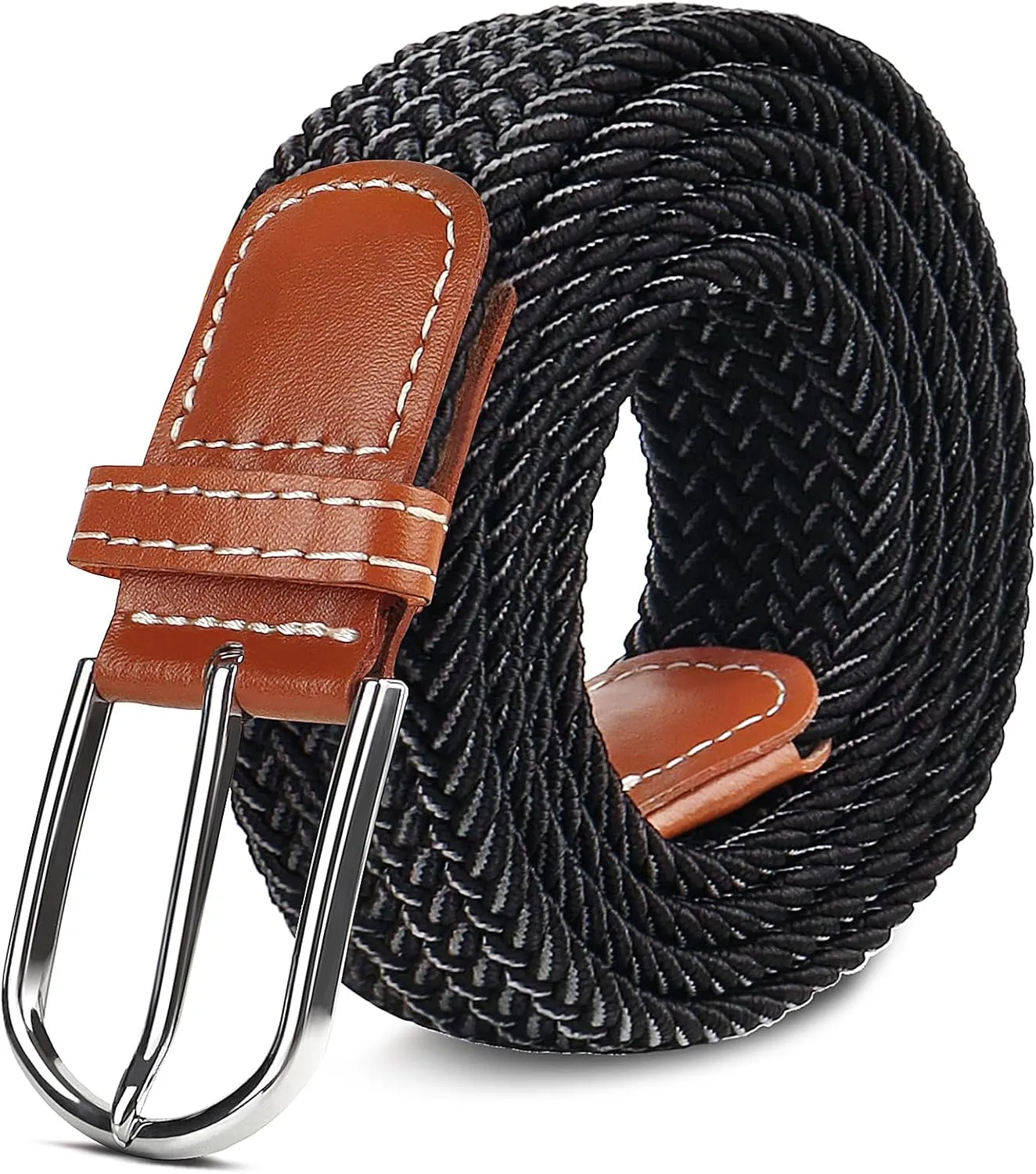 Multicolored Woven Stretch Belt for Men and Women, Braided Elastic Golf Belts Jeans Casual Pants Sport Belt