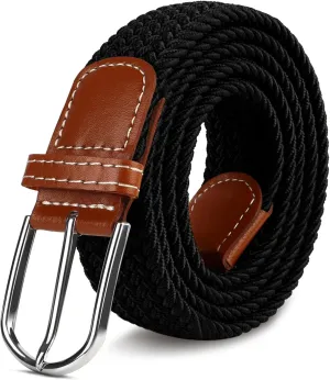 Multicolored Woven Stretch Belt for Men and Women, Braided Elastic Golf Belts Jeans Casual Pants Sport Belt