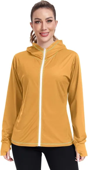 ODAWA Womens Sun Protection Shirts Long Sleeve Sun Shirt Zip Up Hoodie Womens Spf 50 Shirts