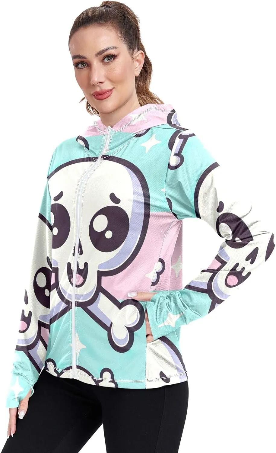 ODAWA Womens Sun Protection Shirts Long Sleeve Sun Shirt Zip Up Hoodie Womens Spf 50 Shirts