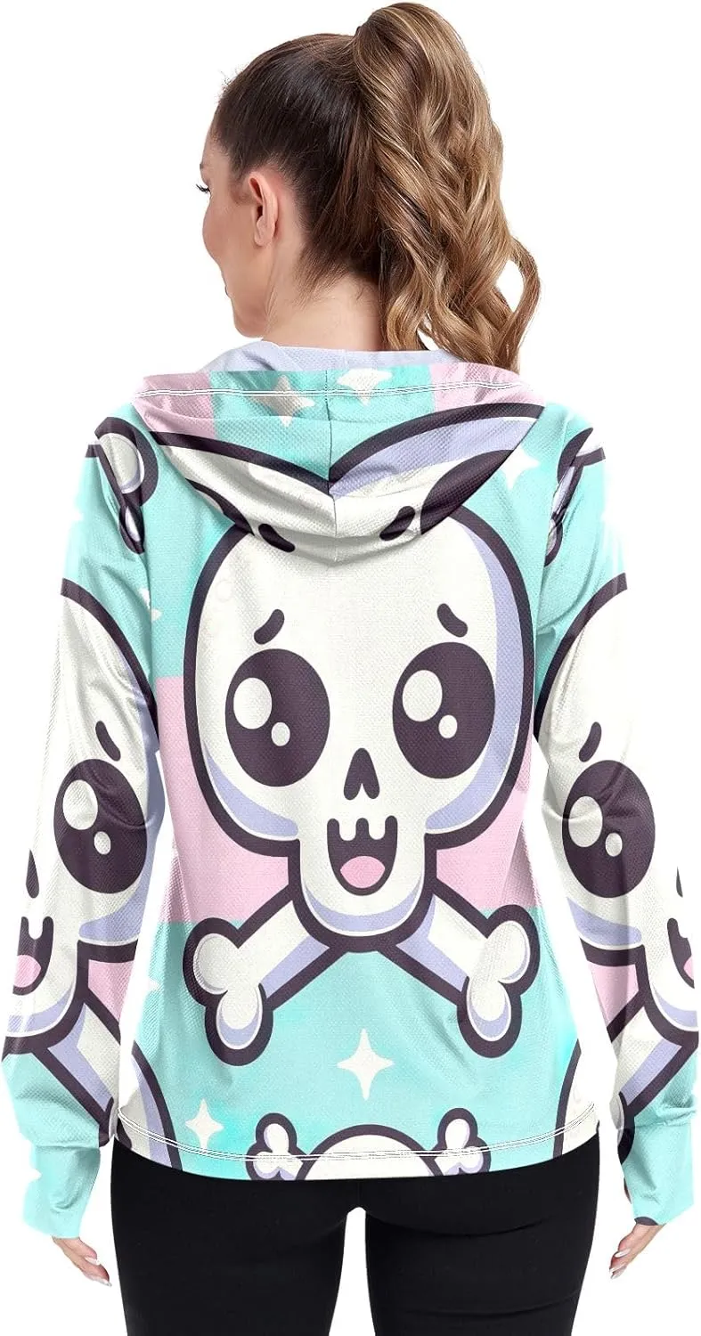 ODAWA Womens Sun Protection Shirts Long Sleeve Sun Shirt Zip Up Hoodie Womens Spf 50 Shirts