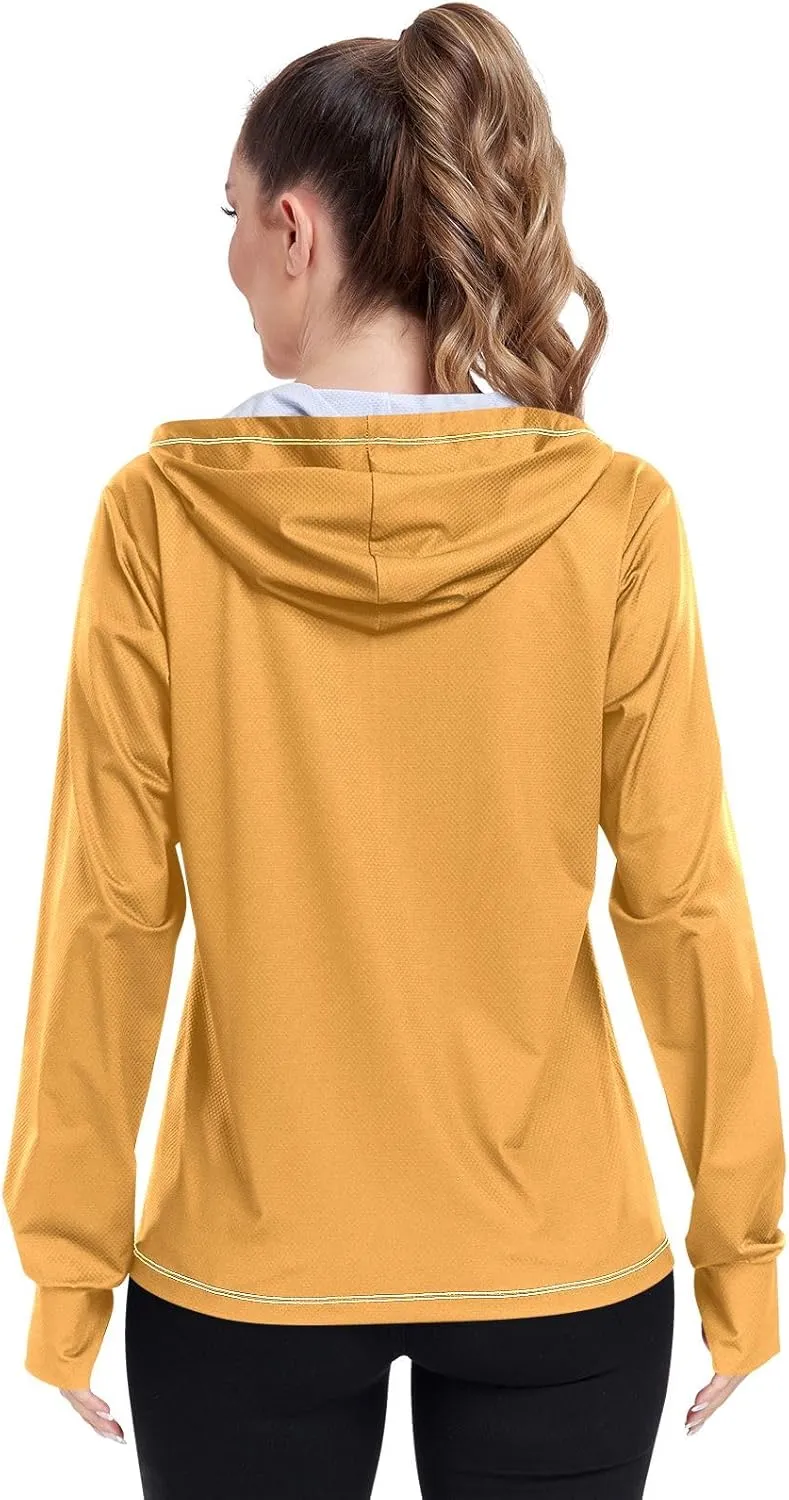 ODAWA Womens Sun Protection Shirts Long Sleeve Sun Shirt Zip Up Hoodie Womens Spf 50 Shirts