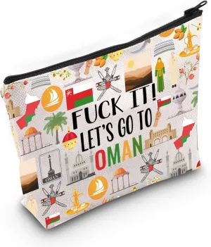 Oman Cosmetic Makeup Bag Oman Travel Gift Oman Travel Pouch Girls Trip to Oman Gift for Her (Oman)