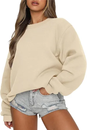 Oversized Sweatshirt for Women Fall Fashion 2024 Crewneck Pullover Tops Loose Casual Preppy Winter Clothes Outfits