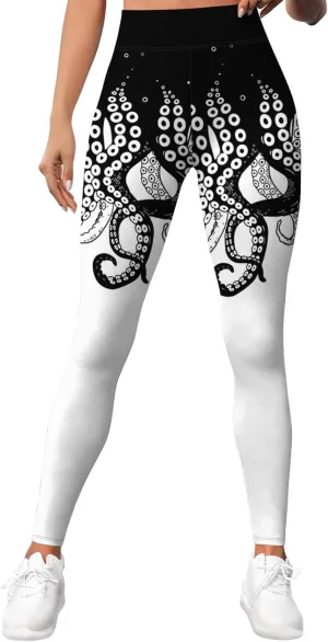 PAGYMO Leggings for Women Printed Funny Gym Womens Yoga Pants Octopus Legging Pant, 3X-Large, Wlg-022866