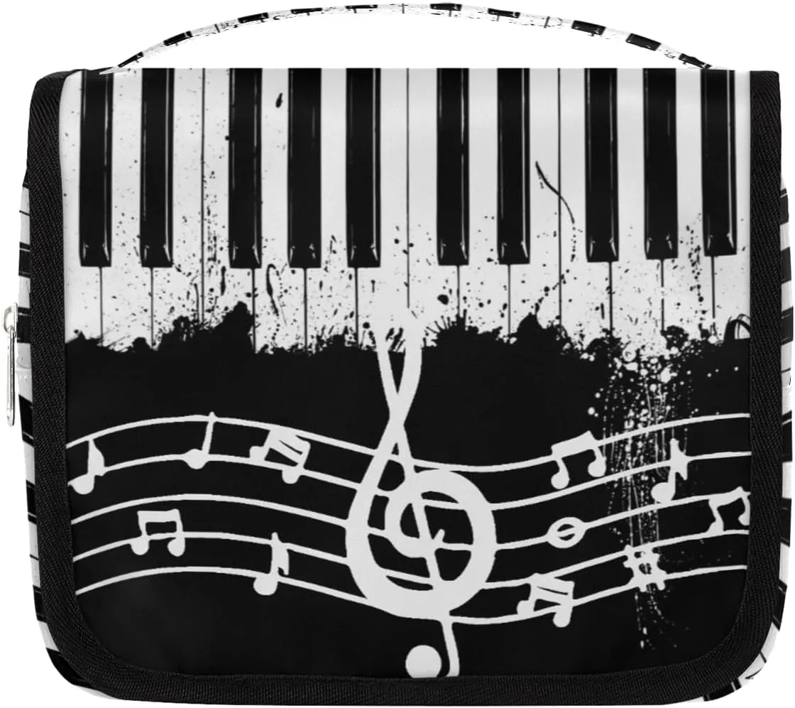 Paino Notes Hanging Travel Toiletry Bag Cosmetic Bag Portable Wash Bag with Hook for Bathroom Accessories Toiletries Cosmetics