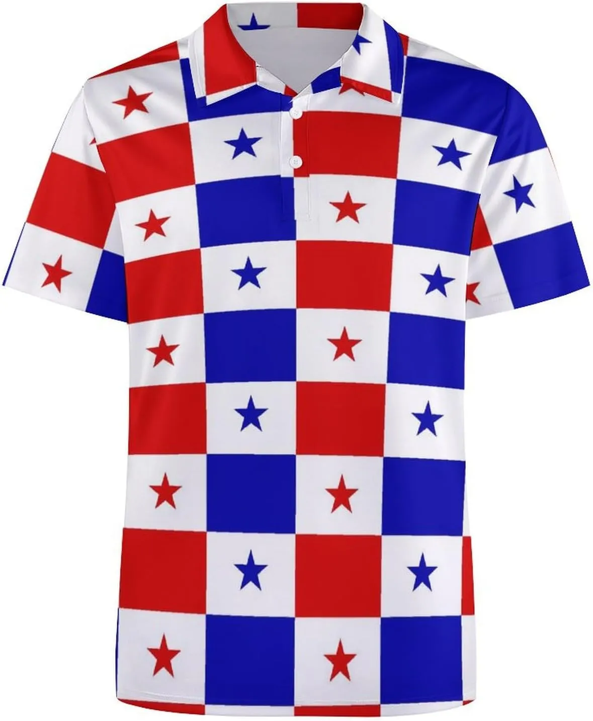 Panama Flag Stitching Mens Polo Shirts Quick Dry Short Sleeve T-shirts Slim Tennis Collared Tees Tops