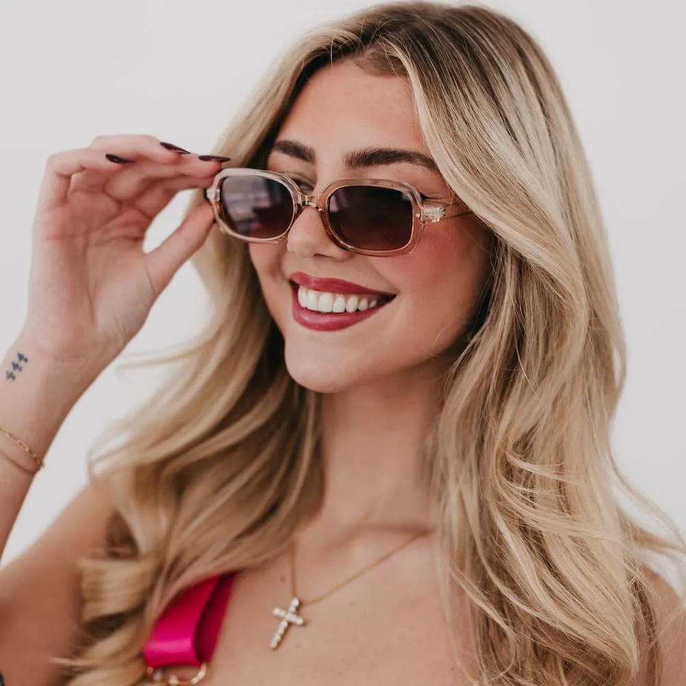 Peach Retro Oval Sunglasses
