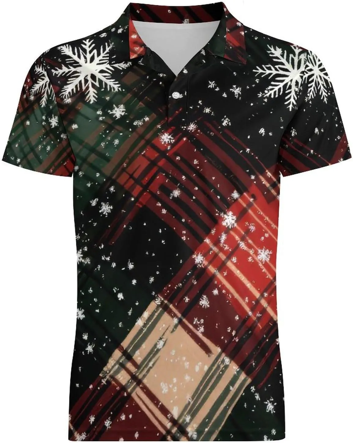 Pink-Art Pattern Men's Polo Shirts Short Sleeve Blend Performance Fashion Business Casual Collared Shirts