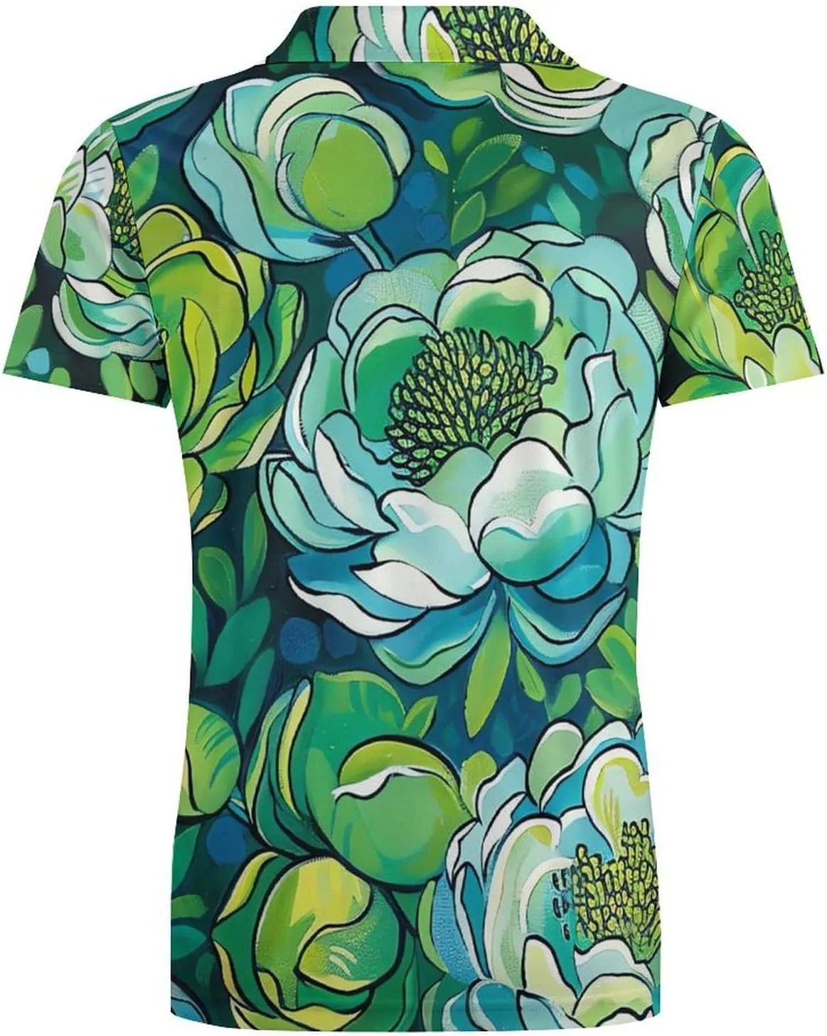 Pink-Art Pattern Men's Polo Shirts Short Sleeve Blend Performance Fashion Business Casual Collared Shirts