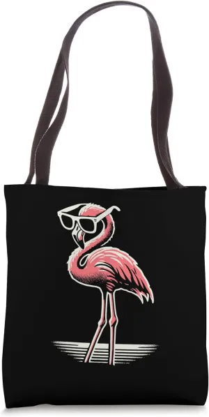 Pink Flamingo in Sunglasses Men Women Kids Funny Flamingo Tote Bag