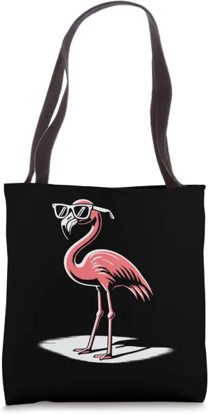 Pink Flamingo in Sunglasses Men Women Kids Funny Flamingo Tote Bag