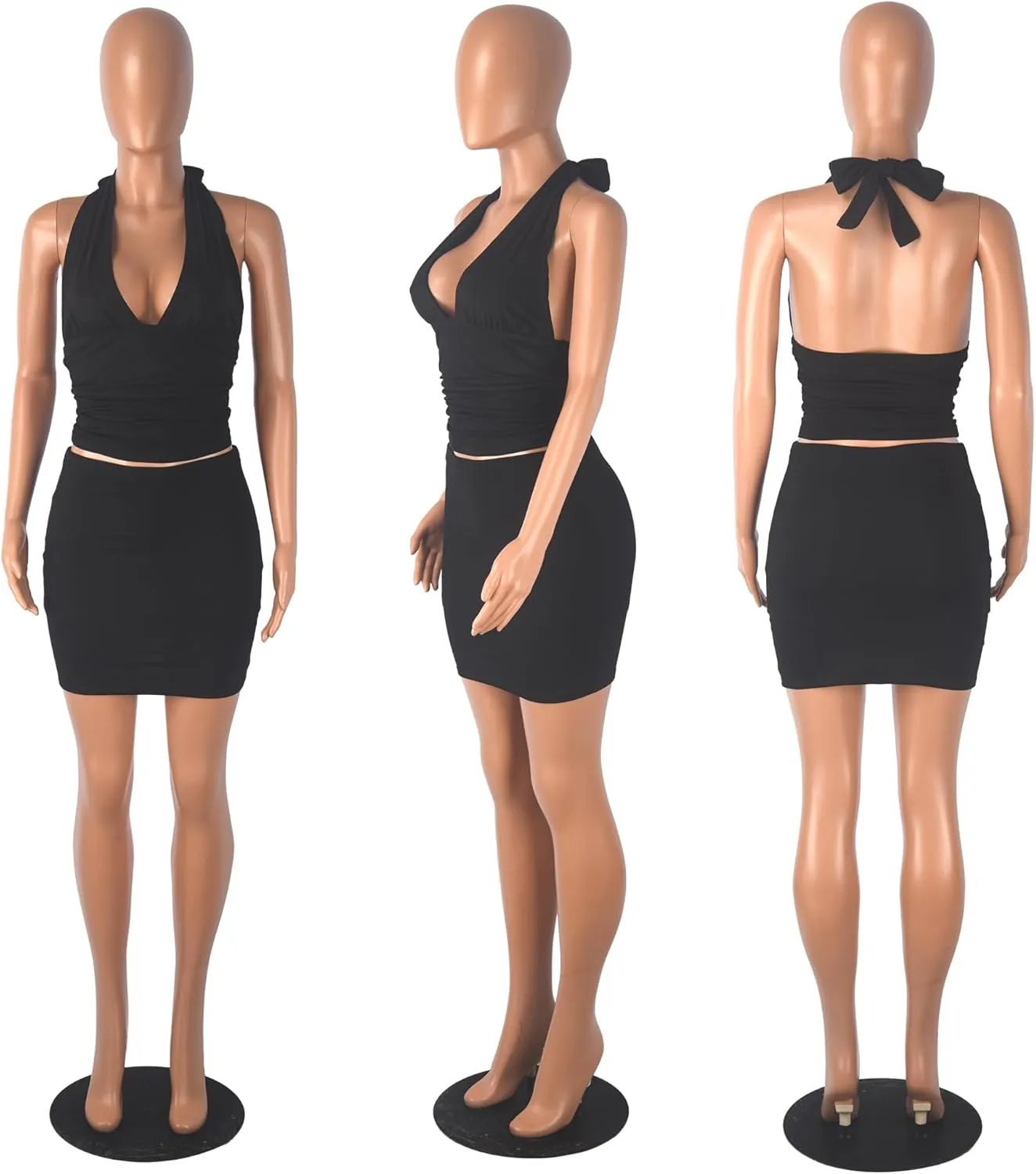 PORRCEY Women Sexy Casual 2 Piece Leopard Cheetah Print Party Club Bodycon Mini Dress