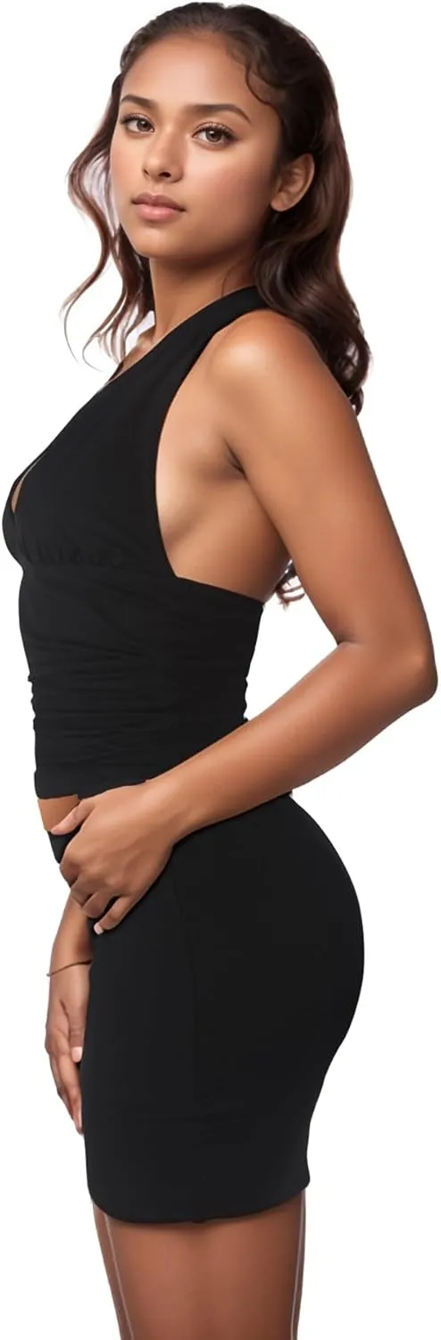 PORRCEY Women Sexy Casual 2 Piece Leopard Cheetah Print Party Club Bodycon Mini Dress