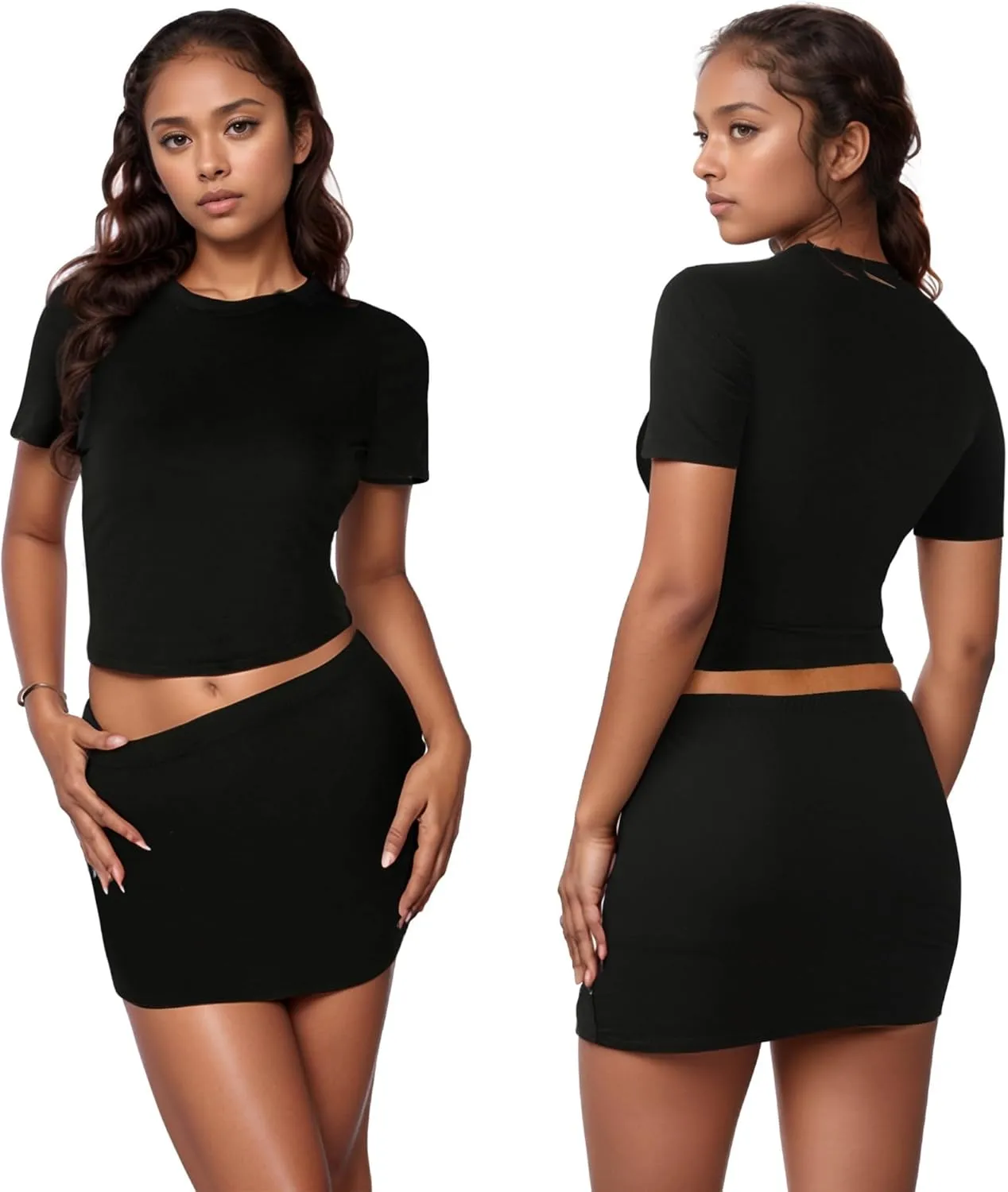 PORRCEY Women Sexy Casual Leopard Print Crop Top Y2K Clubwear Party Club Night 2 Piece Mini Dress
