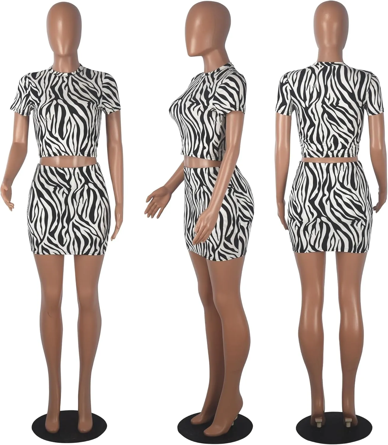 PORRCEY Women Sexy Casual Leopard Print Crop Top Y2K Clubwear Party Club Night 2 Piece Mini Dress