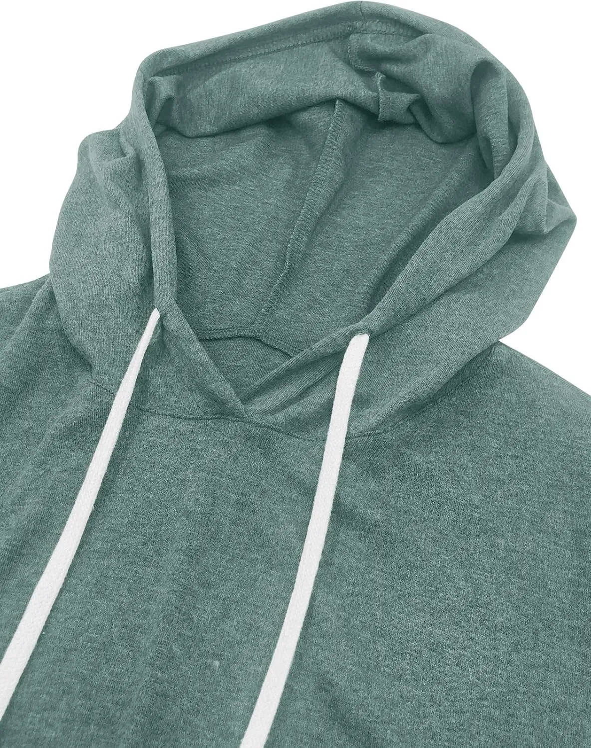 PRETTODAY Women's Casual Lightweight Hoodies Long Sleeve White Drawstring Sweatshirts Loose Pullovers with Pocket