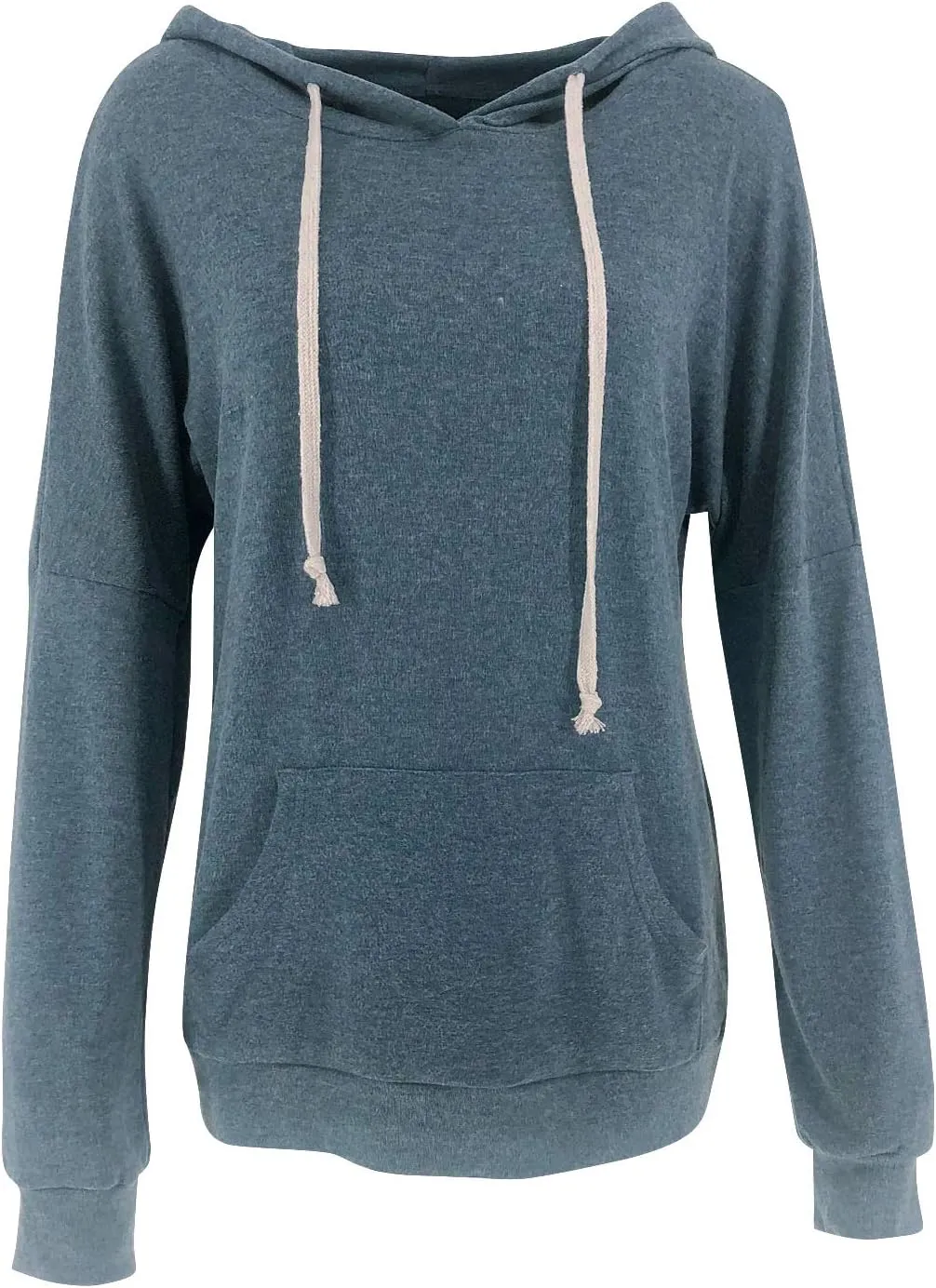 PRETTODAY Women's Casual Lightweight Hoodies Long Sleeve White Drawstring Sweatshirts Loose Pullovers with Pocket