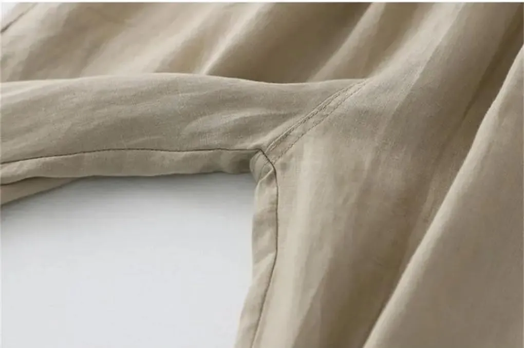 Rfmfkkg Women's Solid Harem Pants Linen Casual Elastic High Waist Loose Pants Ankle-Length Pants
