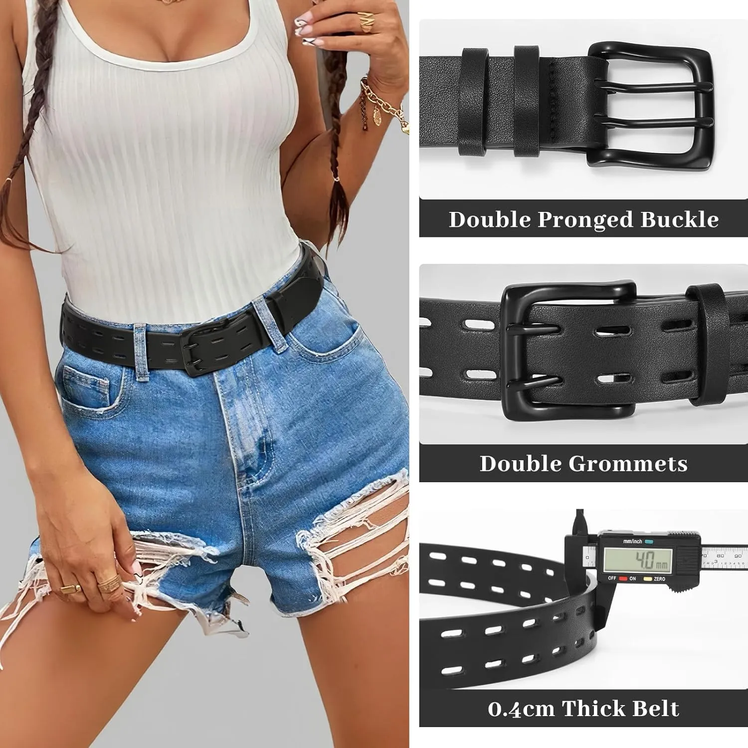 Rhinestone Belt for Men Women, Western Cowboy Cowgirl Belts Bling Leather Belt With Cross and Diamond for Jeans
