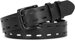 Rhinestone Belt for Men Women, Western Cowboy Cowgirl Belts Bling Leather Belt With Cross and Diamond for Jeans
