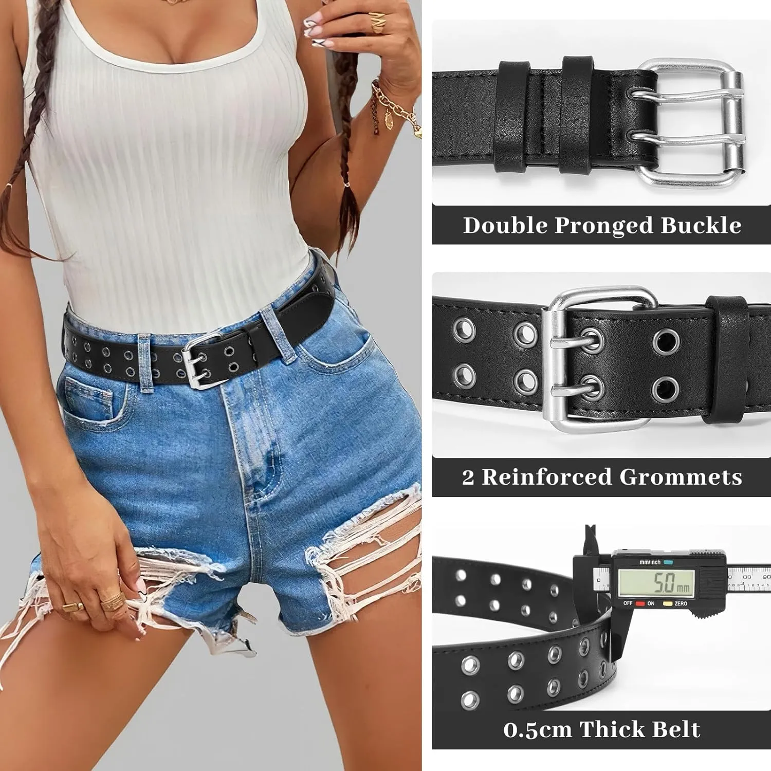 Rhinestone Belt for Men Women, Western Cowboy Cowgirl Belts Bling Leather Belt With Cross and Diamond for Jeans