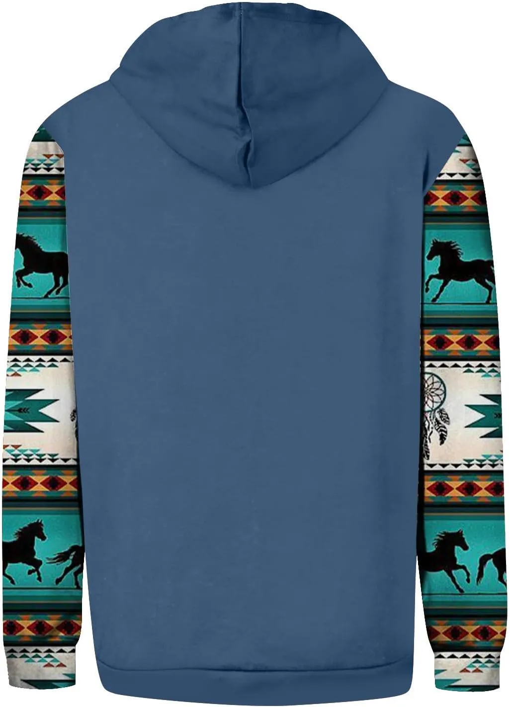 RTTUIOP Mens Aztec Hoodies Long Sleeve Shirt Crewneck Sweatshirt Casual Vintage Pullovers with Pocket