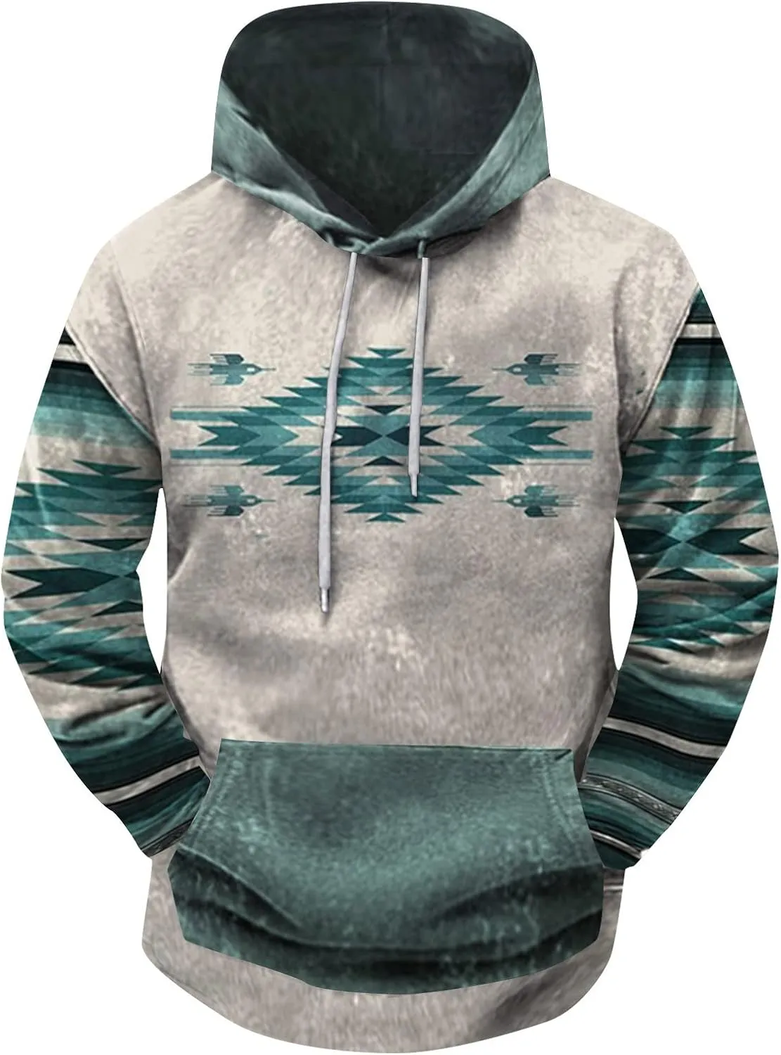 RTTUIOP Mens Aztec Hoodies Long Sleeve Shirt Crewneck Sweatshirt Casual Vintage Pullovers with Pocket