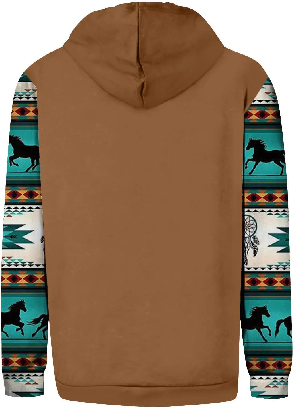 RTTUIOP Mens Aztec Hoodies Long Sleeve Shirt Crewneck Sweatshirt Casual Vintage Pullovers with Pocket