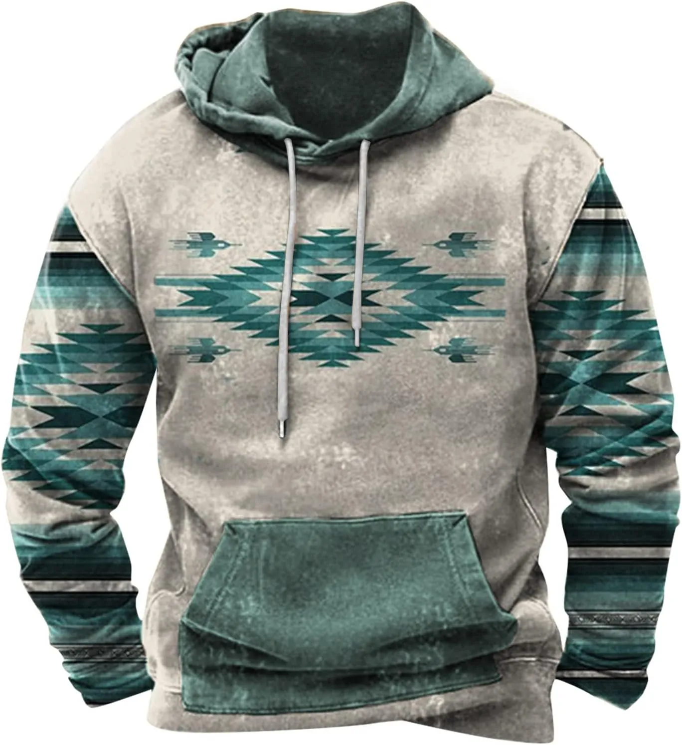 RTTUIOP Mens Aztec Hoodies Long Sleeve Shirt Crewneck Sweatshirt Casual Vintage Pullovers with Pocket