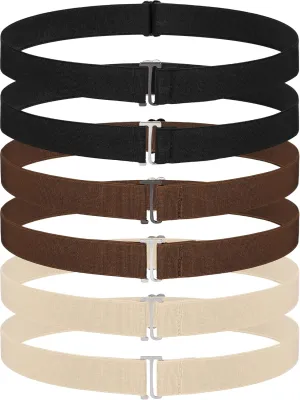 SATINIOR 6 Pcs Women No Show Invisible Belt Stretch Elastic Women Flat Buckle Belt for Jeans Pants Dresses