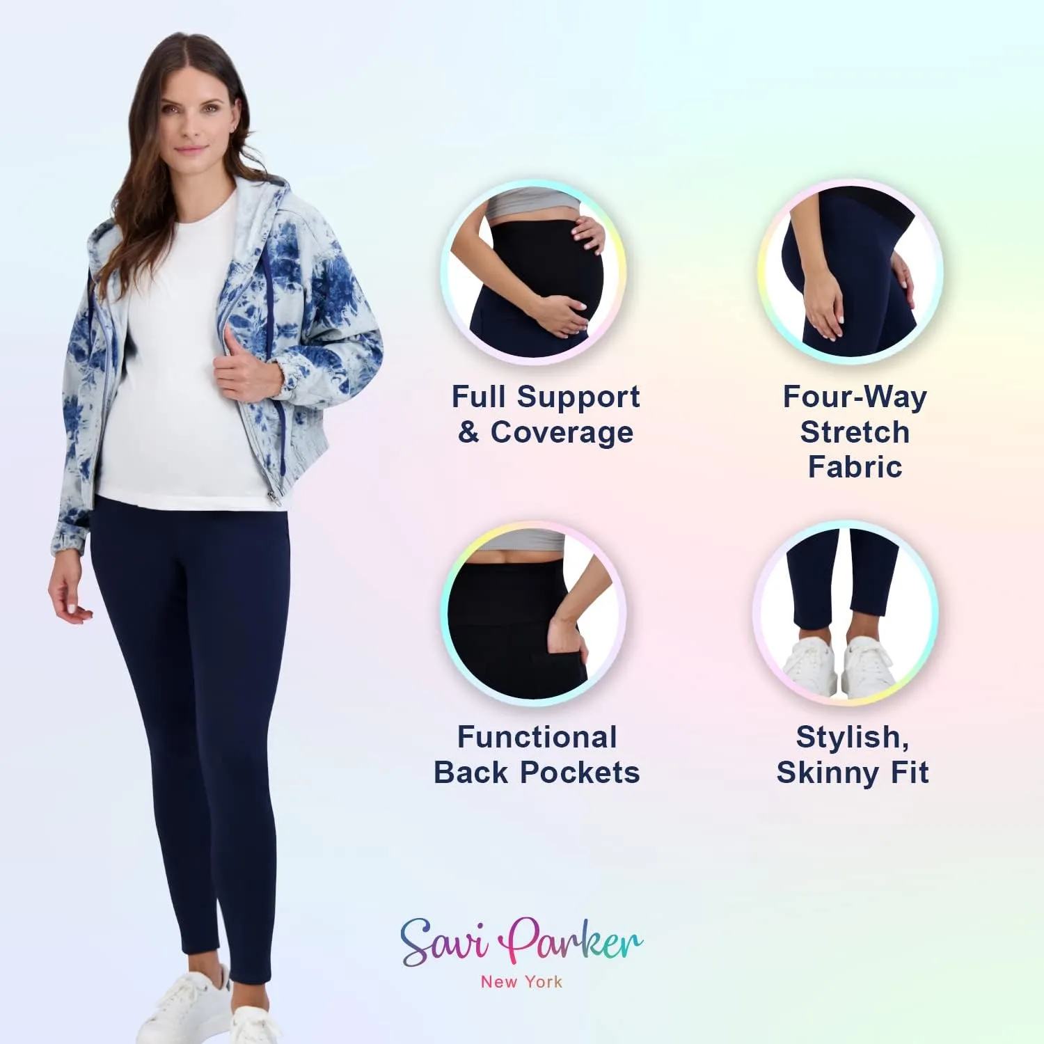 Savi Parker Womens Ponte Maternity Leggings with Pockets  Pregnancy Clothes for All Seasons  28 Inseam