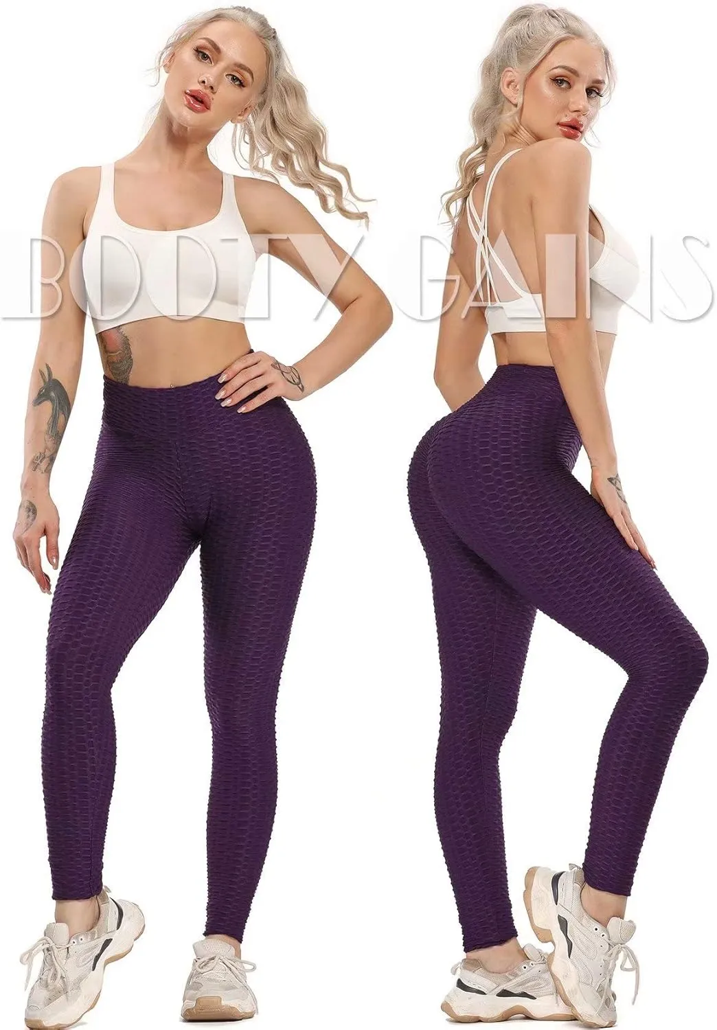 SEASUM Women's High Waist Yoga Pants Tummy Control Slimming Booty Leggings Workout Running Butt Lift Tights