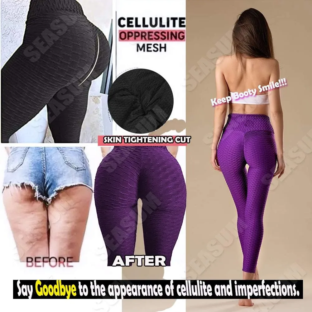 SEASUM Women's High Waist Yoga Pants Tummy Control Slimming Booty Leggings Workout Running Butt Lift Tights