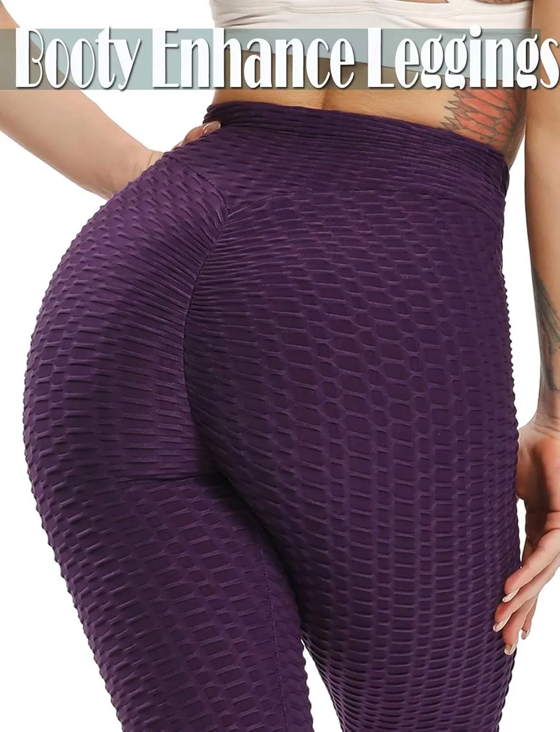 SEASUM Women's High Waist Yoga Pants Tummy Control Slimming Booty Leggings Workout Running Butt Lift Tights