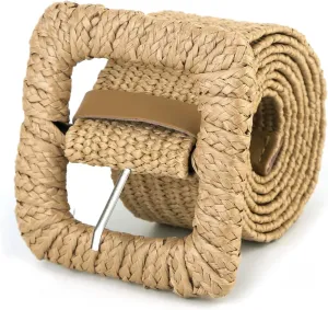 SeptCity Woven Belts for Women, Wide Boho Stretchy Ladies Belts for Dresses and Jeans Valentine's Day Gift for Women
