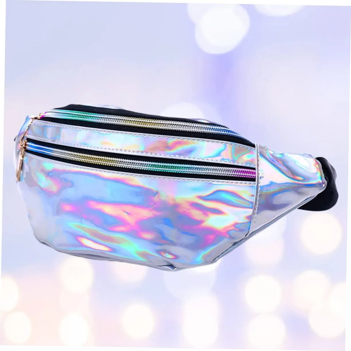 Sequin Waist Bag for Women Lightweight Pu Leather Fanny Pack Reflective Sequins Perfect for Outdoor Travel Cosmetics (mirror)