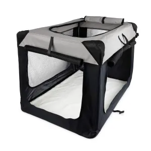 Sesto Pet Transport Kennel (Grey & Black)