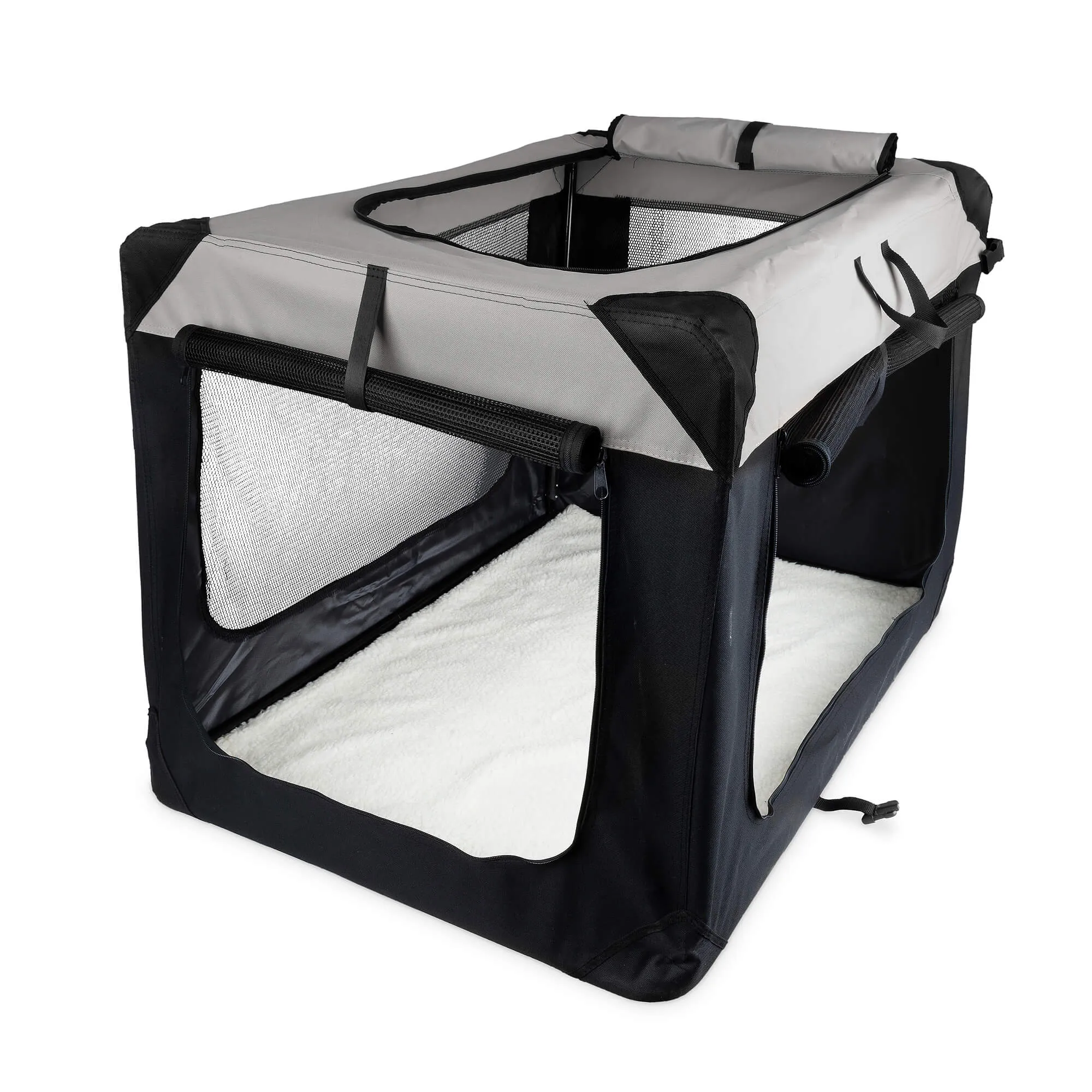 Sesto Pet Transport Kennel (Grey & Black)