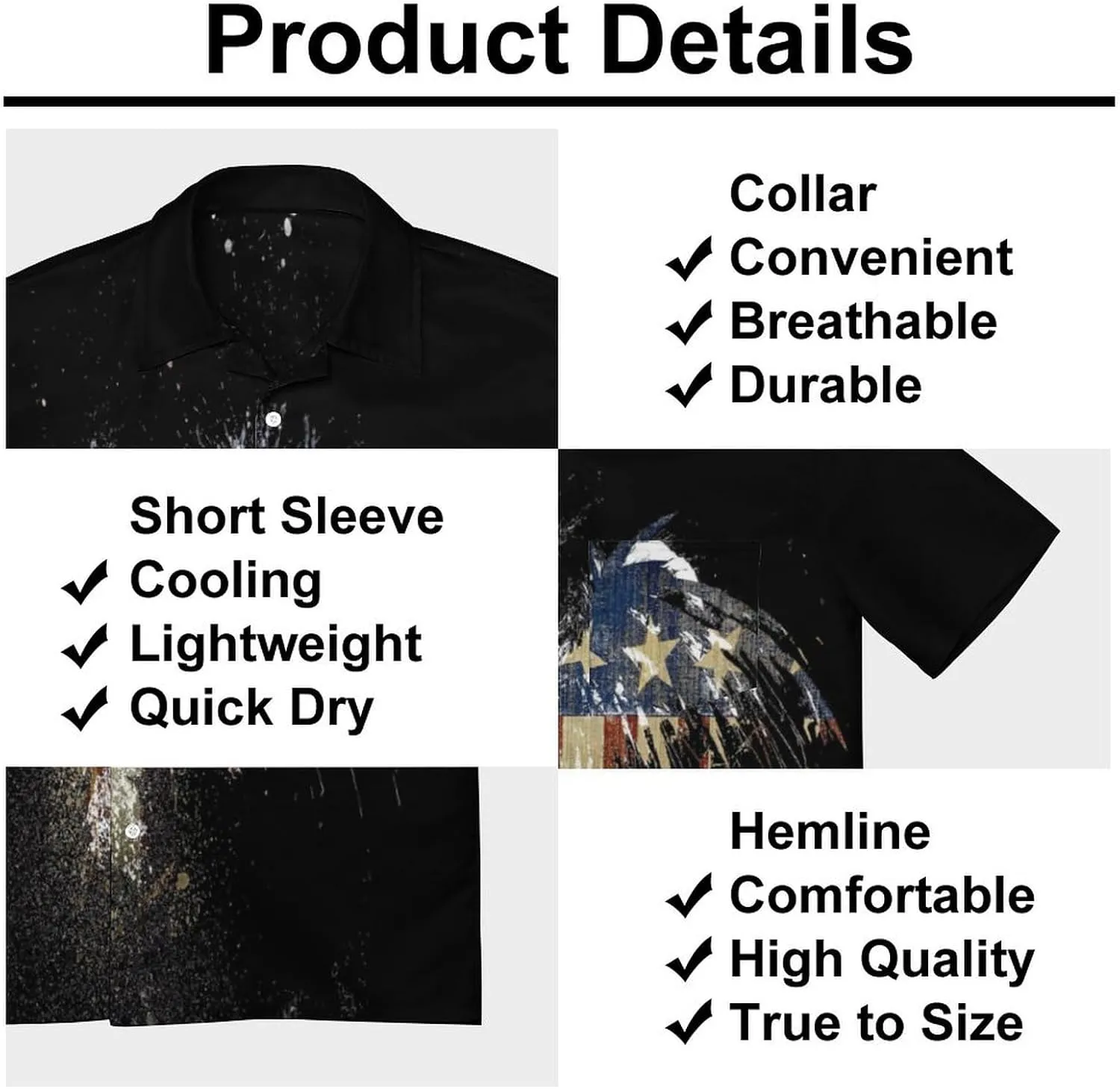 Shirts for Men Short Sleeve Beach Shirt Casual Button Down Shirts Tops Quick Dry with Designs
