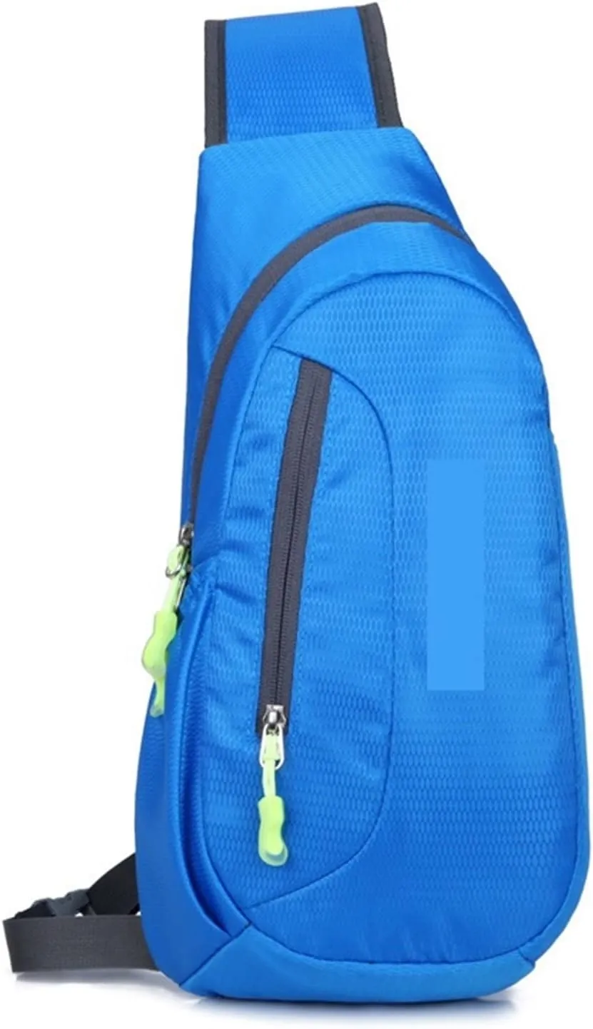 Sling Bag Unisex Men's Portable Waterproof Chest Waist Bag Travel Sports Cross Shoulder Mountaineering Mobile Bag (D)