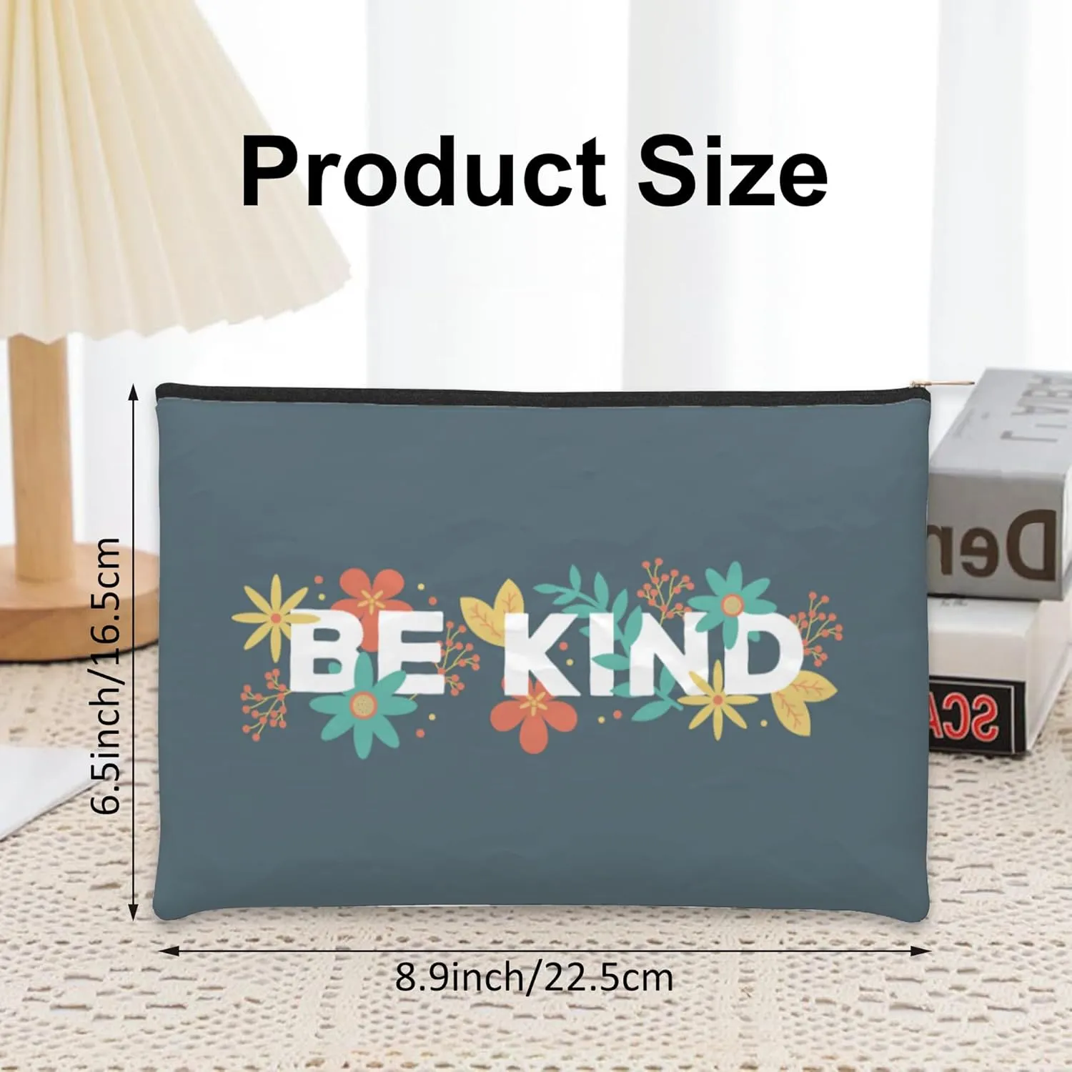 Small Makeup Bag Be Kind Cosmetic Bag for Women Portable Purse Travel Toiletry Bag Accessories Organizer Zipper Pouch