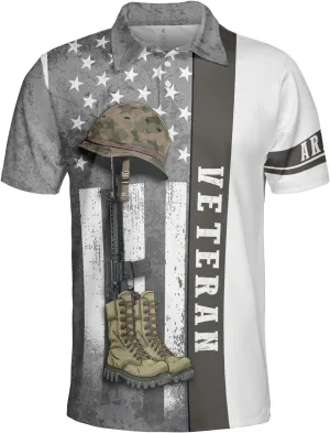 Soldier Golf Polo Shirts for Men - Veteran Mens Polo Shirts Short Sleeve Regular Fit Series 127