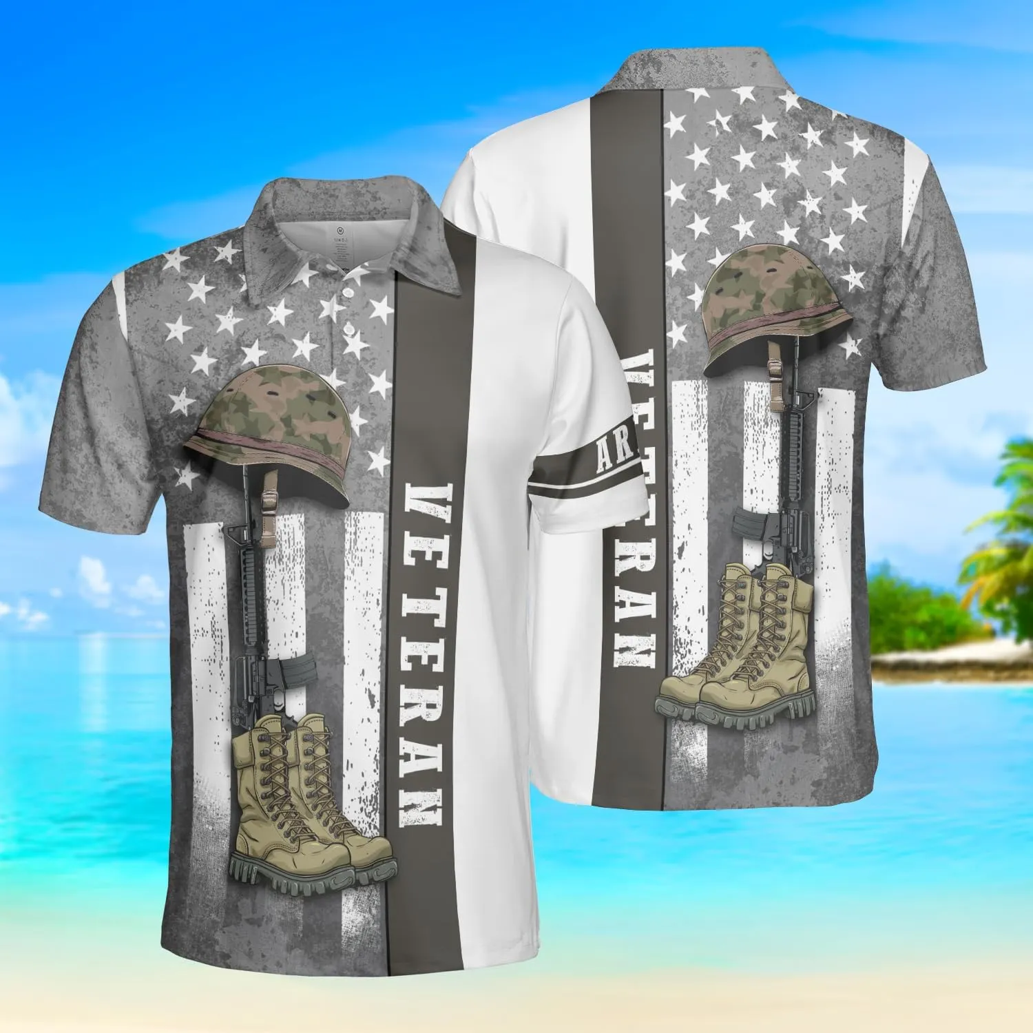Soldier Golf Polo Shirts for Men - Veteran Mens Polo Shirts Short Sleeve Regular Fit Series 127